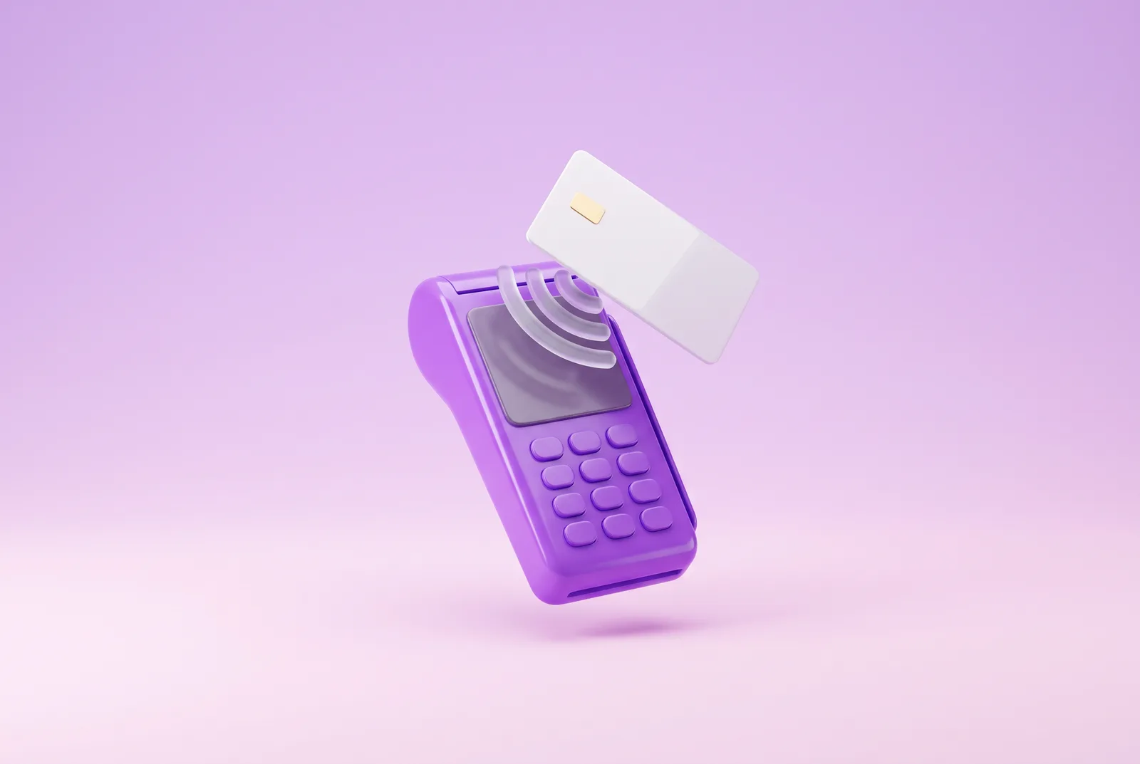 A POS terminal with a card paying contactless